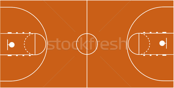 600x306 Vector Illustration Of The Basketball Court Vector Illustration
