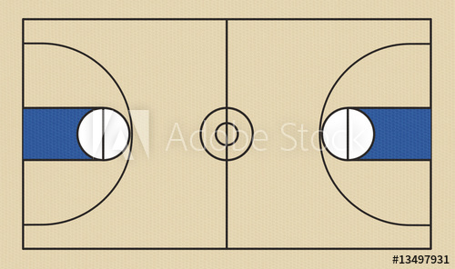 500x296 Basketball Court Vector
