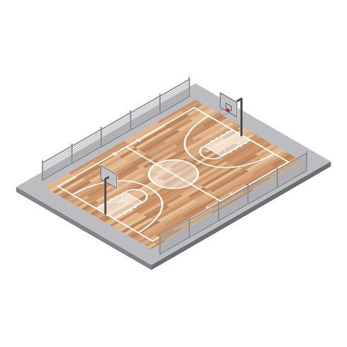 490x490 Basketball Court Vector