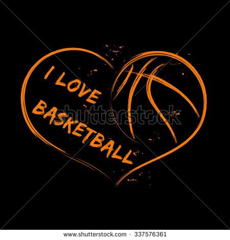 450x470 Basketball Love Vector Illustration Of Basketball Heart On Black