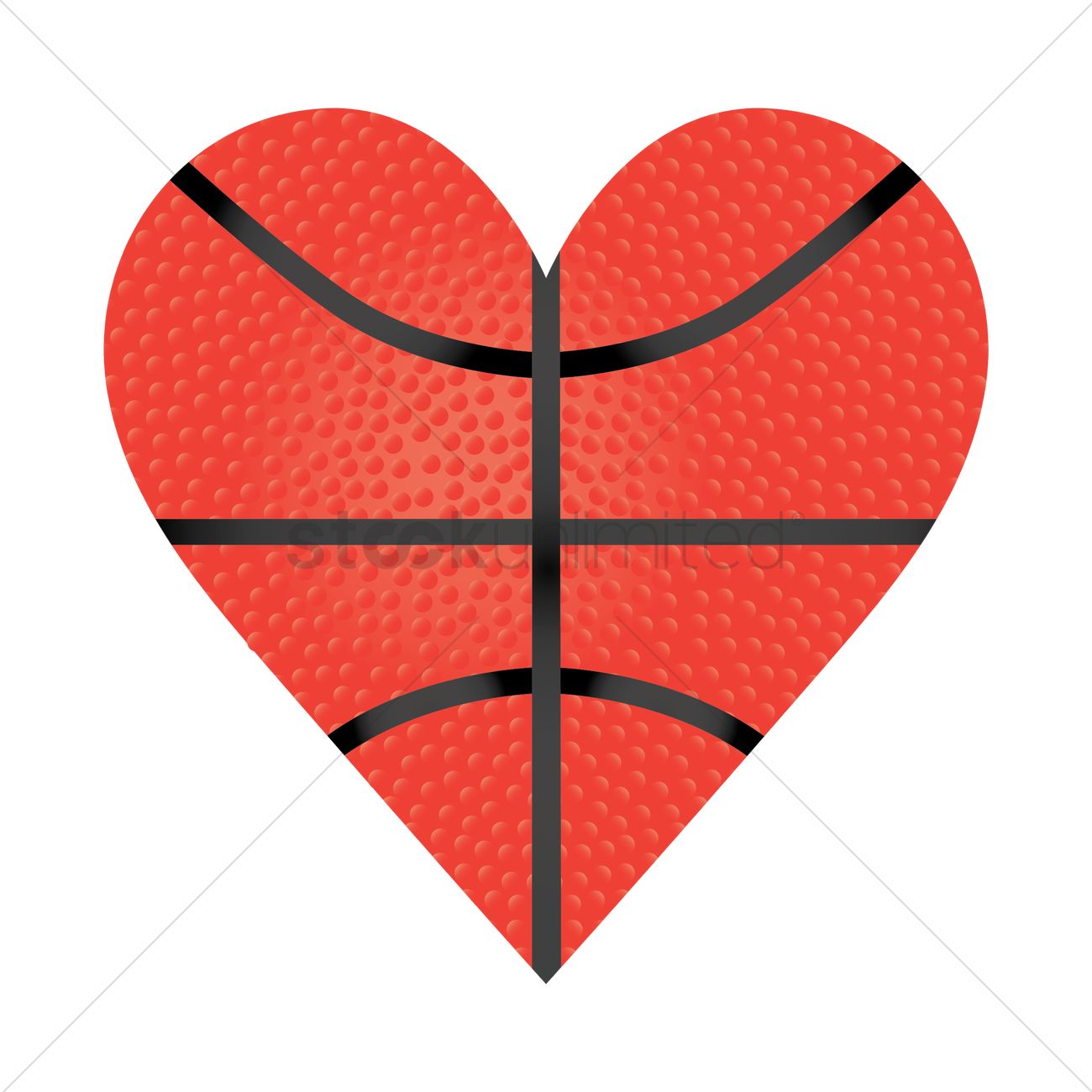 1300x1300 Heart Shape Basketball Vector Image