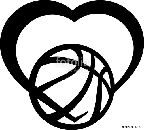 500x451 Basketball Heart Stock Image And Royalty Free Vector Files On
