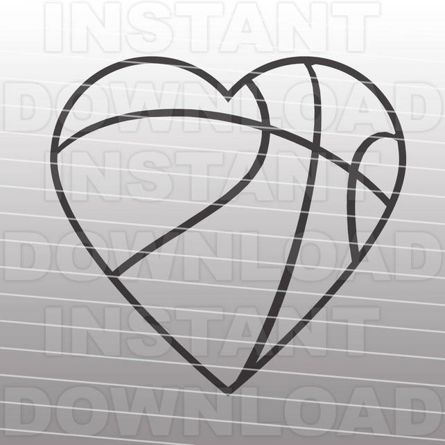 642x642 Basketball Heart Svg File Cutting Template Clip Art For Etsy