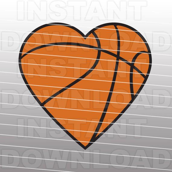 570x570 Basketball Heart Svg Filebasketball Svg File Cutting Etsy