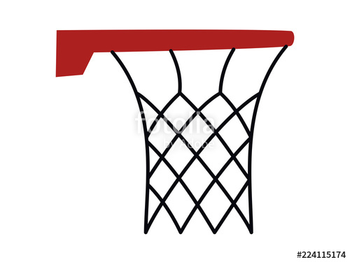 500x375 Basketball Basket Hoop Vector Isolated Clean Design Logo Mark Red