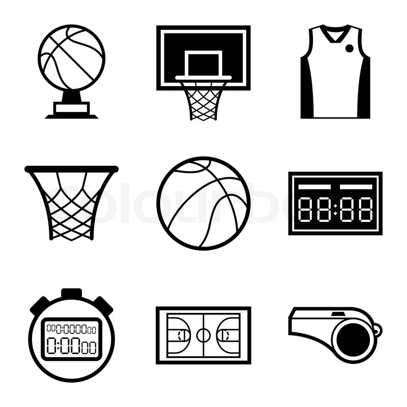 800x800 Basketball Icon Set In Flat Design Style. Stock Vector Colourbox