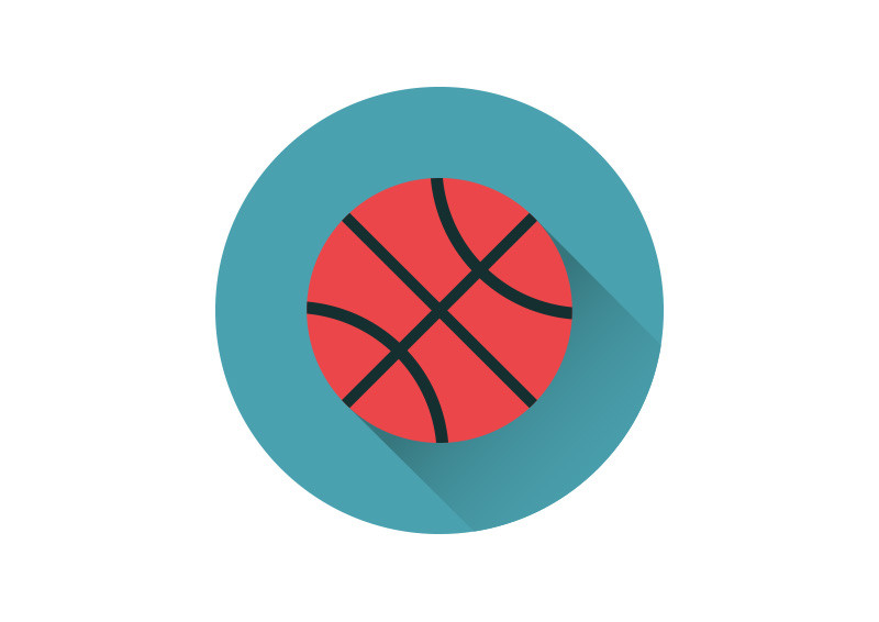 800x566 Basketball Flat Vector Icon