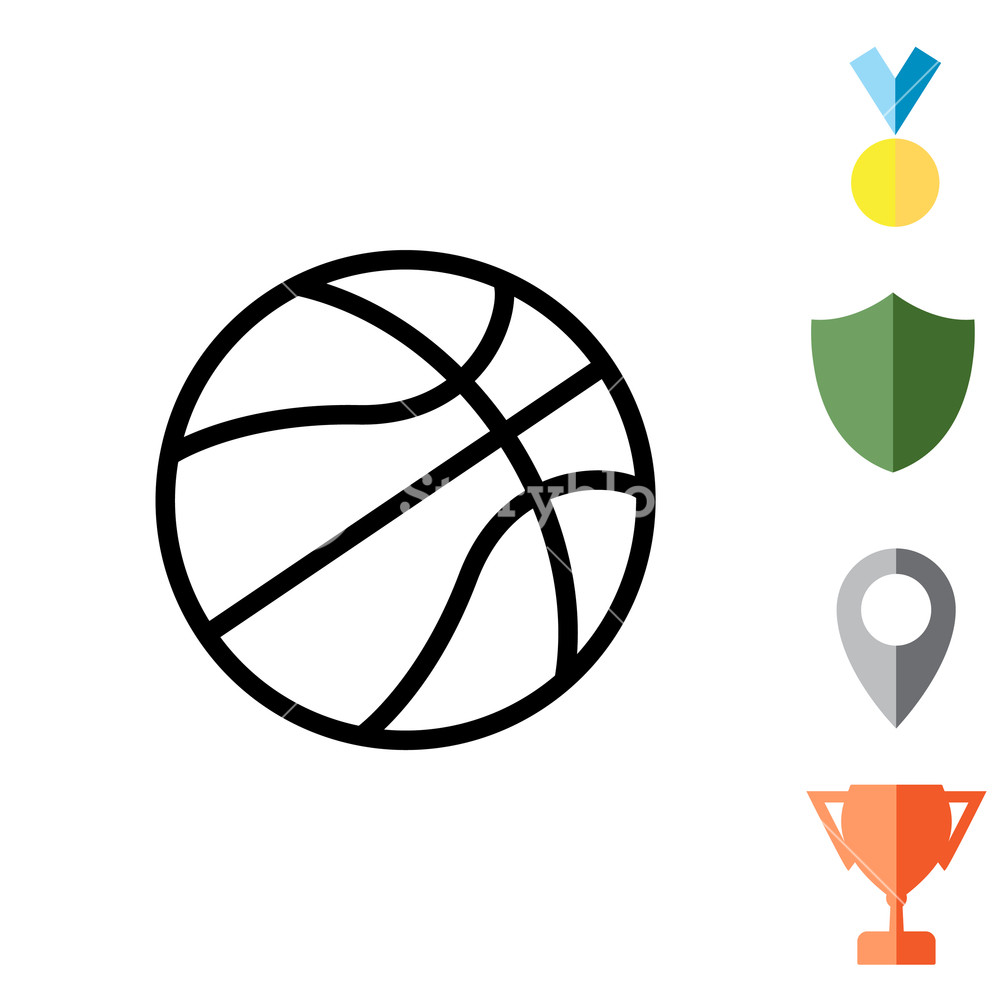 1000x1000 Basketball Icon. Vector Illustraion Royalty Free Stock Image