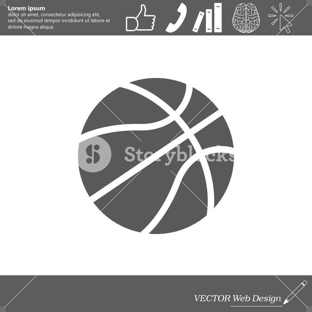 1000x1000 Basketball Icon. Vector Illustration Royalty Free Stock Image