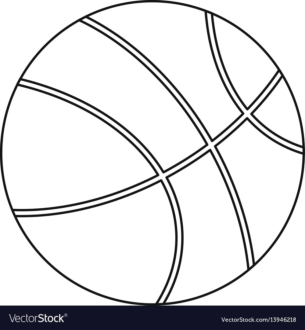 1000x1080 Basketball Icon Outline Style Vector 13946218 12