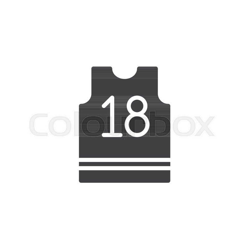 800x800 Basketball Jersey Icon Vector, Filled Flat Sign, Solid Pictogram