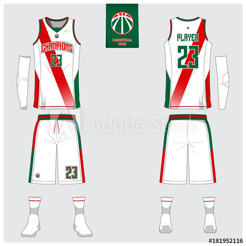 500x500 Basketball Uniform Template Design. Tank Top T Shirt Mockup For