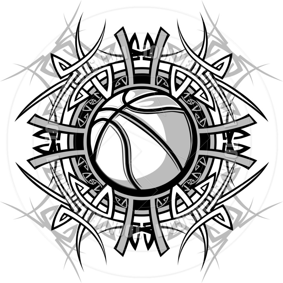 940x940 Pictures Of Basketball Black And White Vector