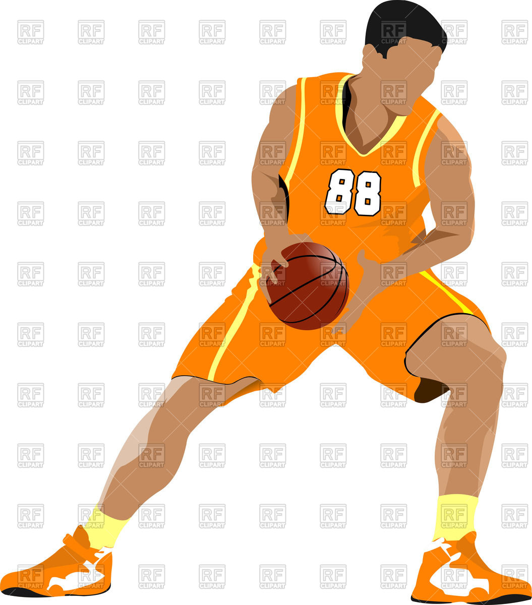 1055x1200 Basketball Player In Position Vector Image Vector Artwork Of