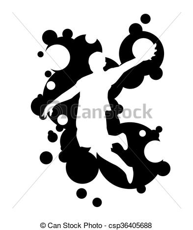 393x470 Basketball Player Vector Illustration.