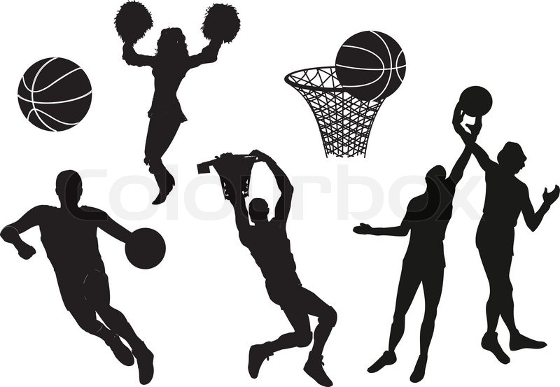 800x553 Silhouettes Of Basketball Players Vector Stock Vector Colourbox