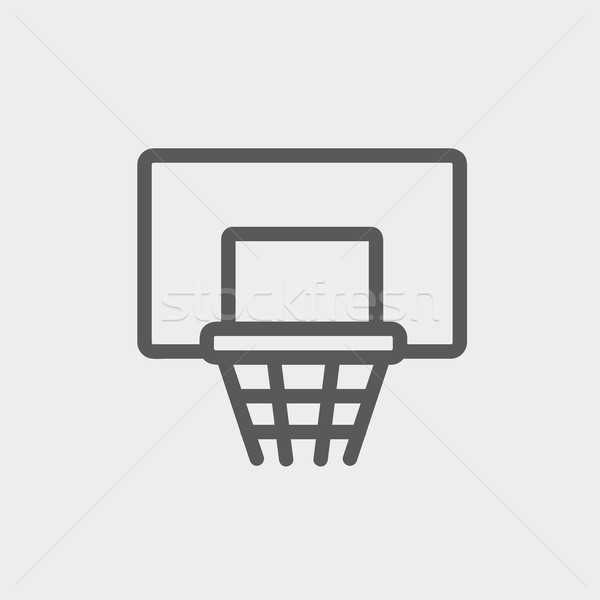 600x600 Basketball Hoop Thin Line Icon Vector Illustration Andrei