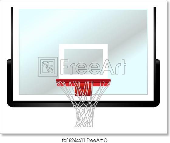 560x470 Free Art Print Of Basketball Rim And Backboard. A Vector
