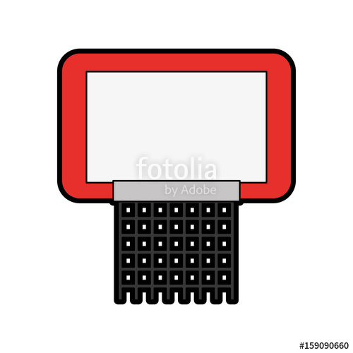 500x500 Red Basketball Hoop Cartoon Vector Graphic Design Stock Image And