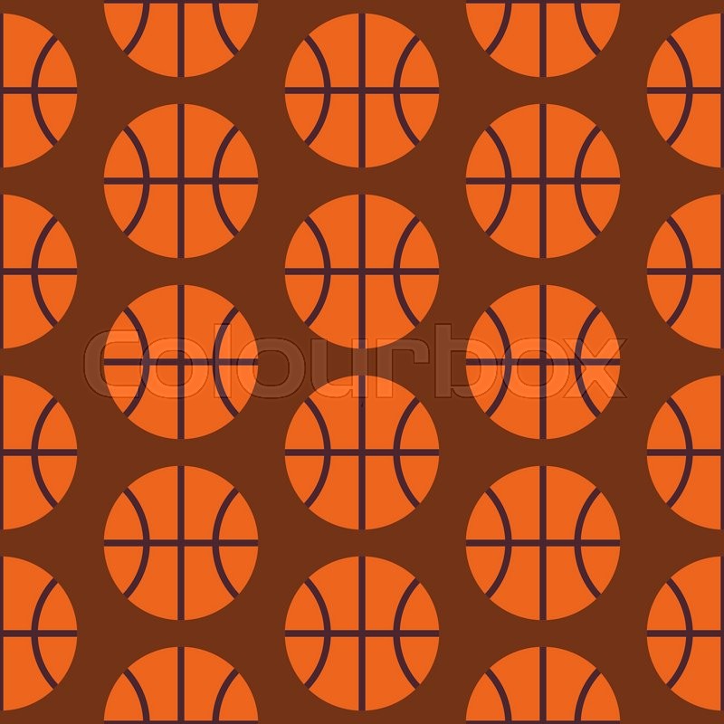 800x800 Flat Vector Seamless Sport And Activity Basketball Pattern. Flat