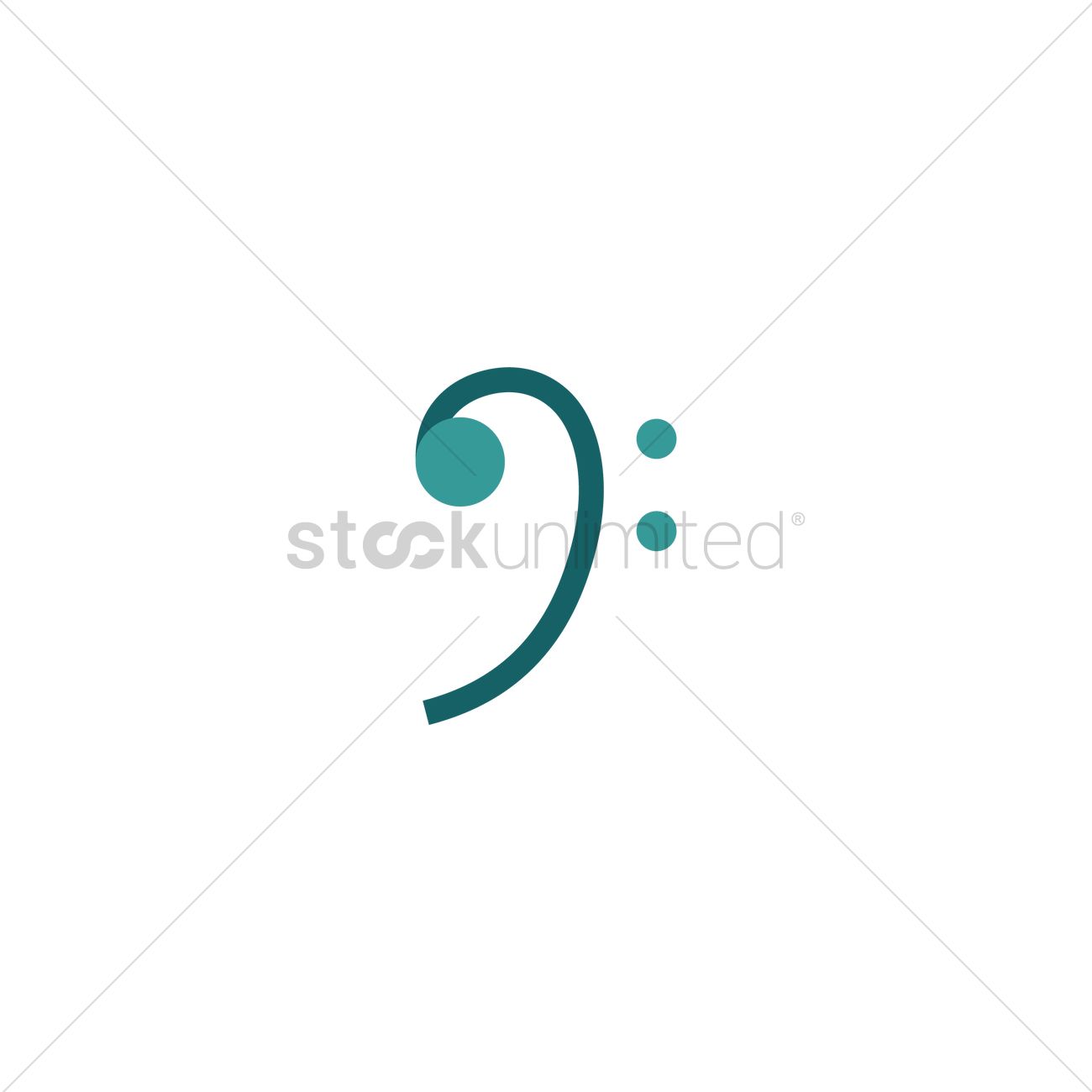 1300x1300 Bass Clef Vector Image