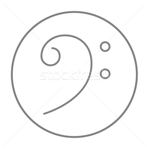 600x600 Bass Clef Line Icon. Vector Illustration Andrei Krauchuk