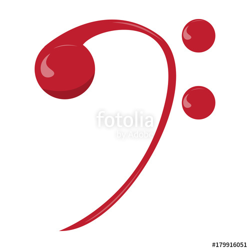 500x500 Isolated Musical Note, Bass Clef, Vector Illustration Stock Image