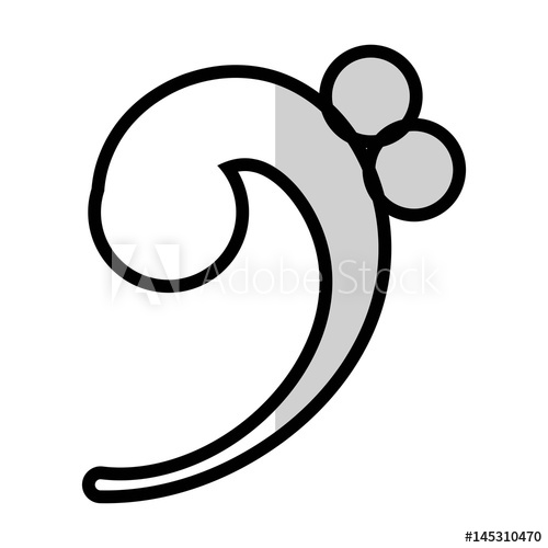 500x500 Bass Clef, Music Note Icon Over White Background. Vector