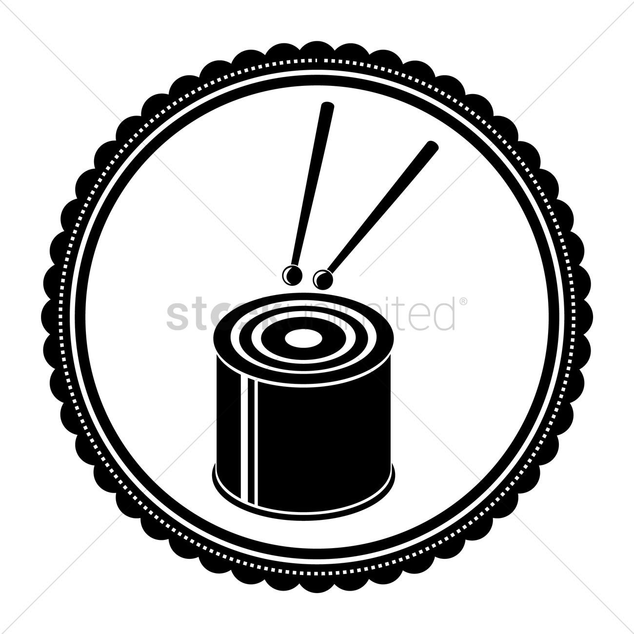 1300x1300 Bass Drum Vector Image