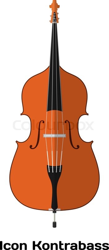 351x800 Icon Double Bass. Stringed Musical Instruments Contrabass On A