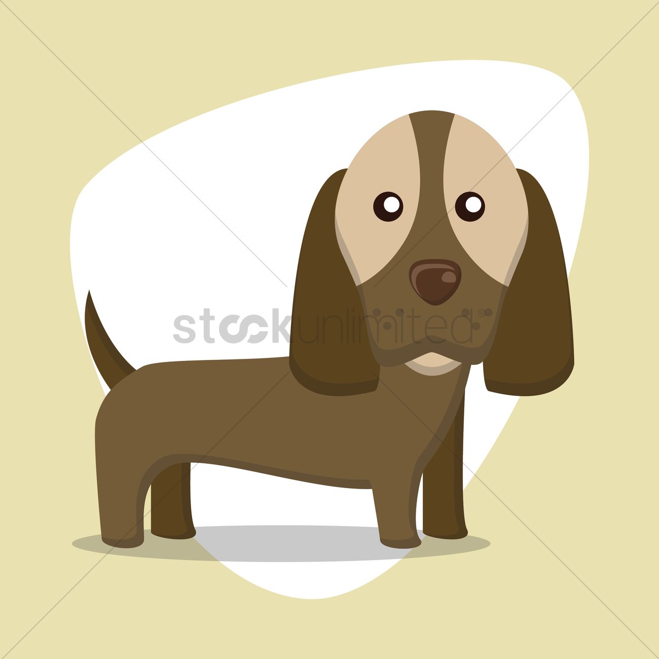 1300x1300 Basset Hound Dog Vector Image