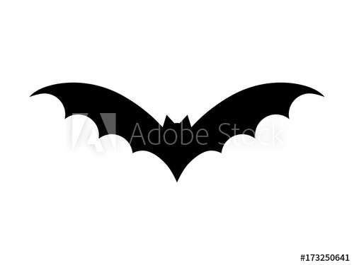 500x375 Bat Vector Illustration. Halloween Scary Bat In Black Color