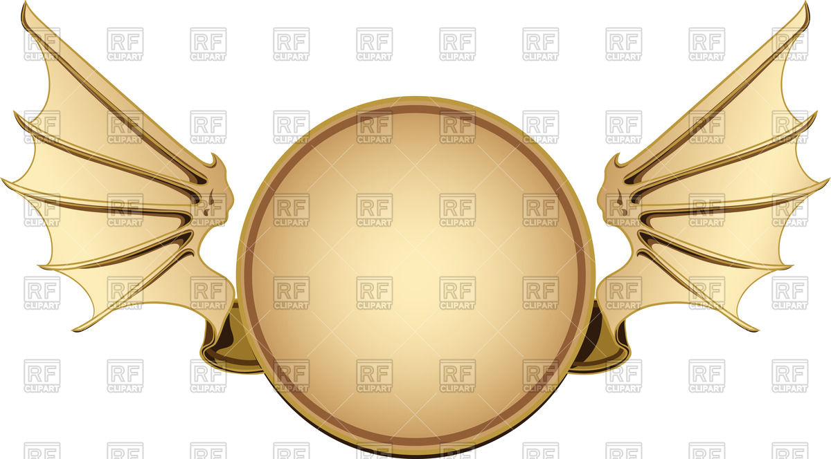 1200x664 Round Frame With Bat Wings Vector Image Vector Artwork Of
