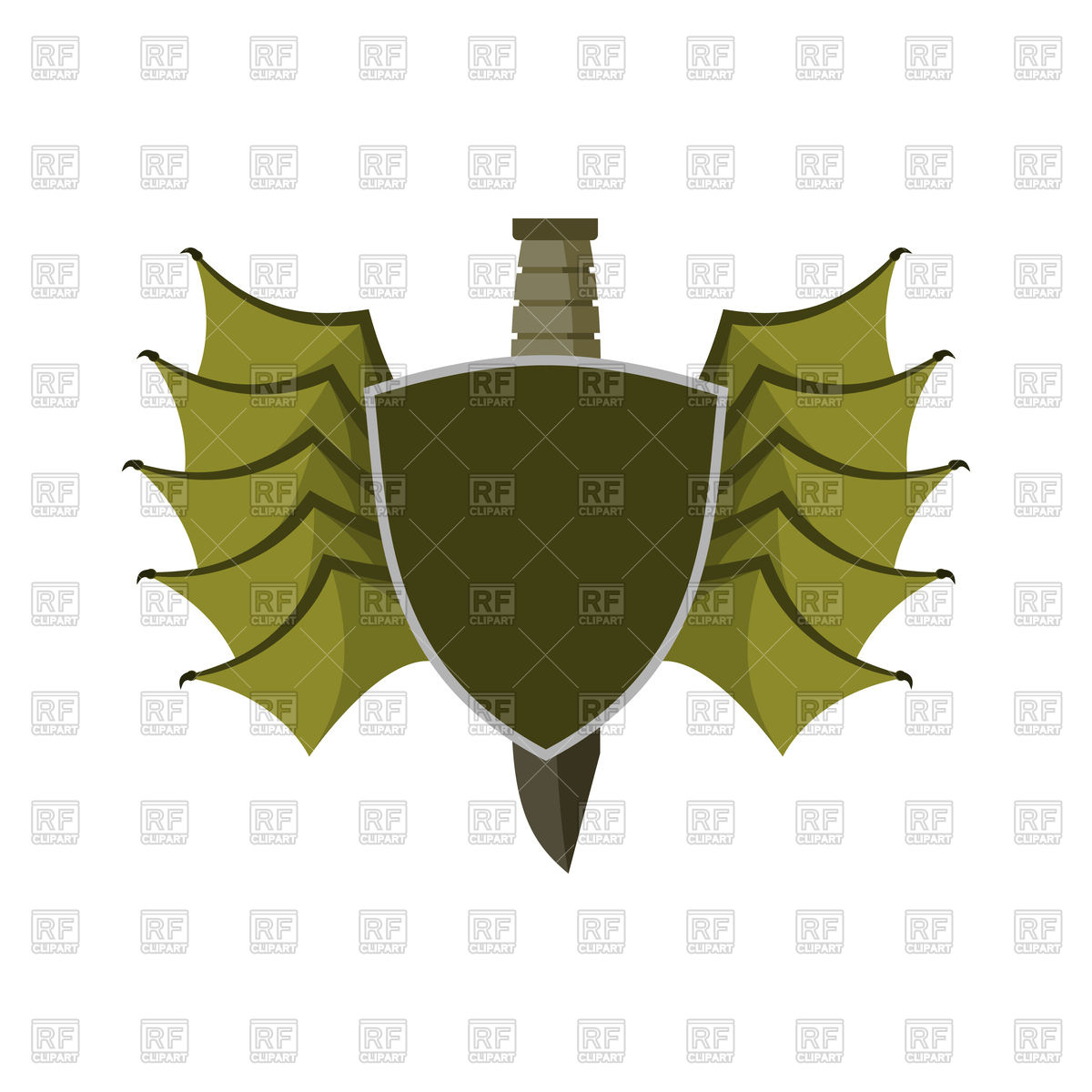 1200x1200 Shield And Bat Wings Emblem Vector Image Vector Artwork Of Icons