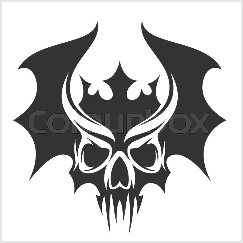 800x800 Skull With Bat Wings And A Crown
