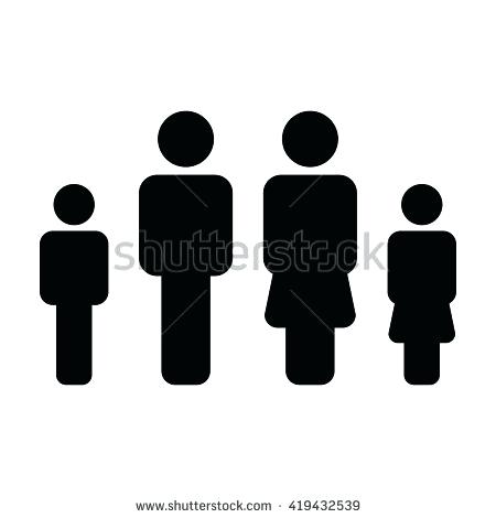 450x470 Family Bathroom Symbol Family Icon Vector Flat Color People Sign