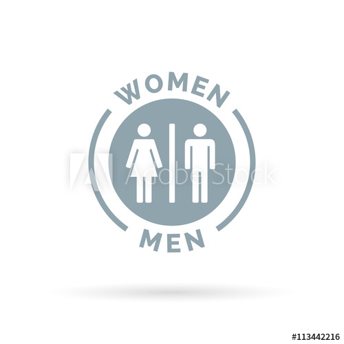 500x500 Men And Women Toilet Icon. Male And Female Restroom Sign. Man And