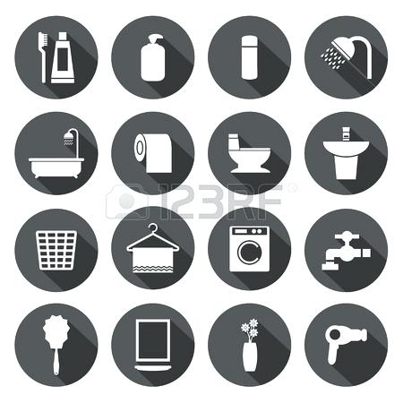 450x450 Bathroom Icon Vector Flat Bathroom Icons Set On White Background