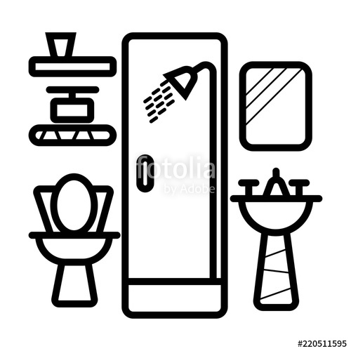 500x500 Bathroom Icon Vector. Stock Image And Royalty Free Vector Files