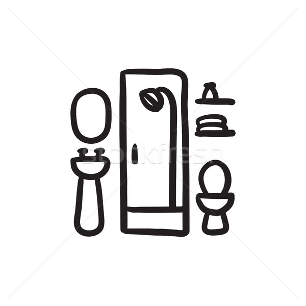 600x600 Bathroom Sketch Icon. Vector Illustration Andrei Krauchuk