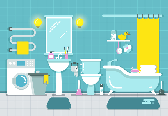 578x400 Page 1 Bathroom On Curated Vector Illustrations, Stock Royalty