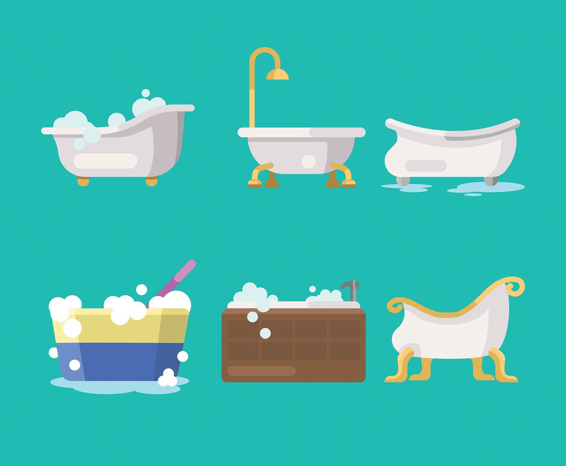 1136x936 Bathtub Vector In Flat Design Vector Art Amp Graphics