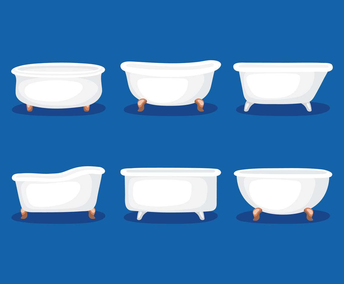 1136x936 Bathtub Vector Set Vector Art Amp Graphics