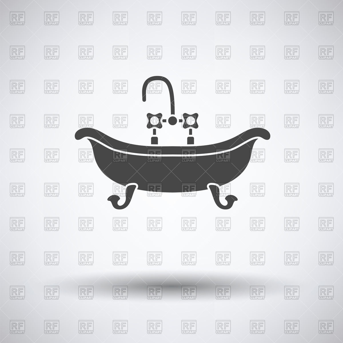 1200x1200 Bathtub Icon On Gray Background Vector Image Vector Artwork Of