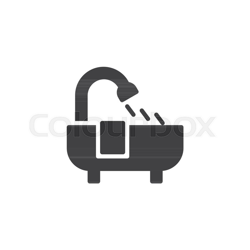 800x800 Bathtub Vector Icon. Filled Flat Sign For Mobile Concept And Web
