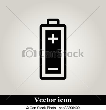 450x470 Battery Icon, Vector Illustration, Flat Design On Grey Background.