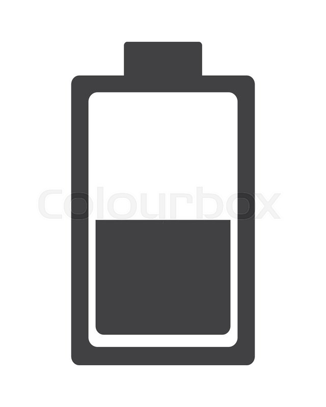640x800 Flat Design Battery Symbol Icon Vector Illustration Stock Vector
