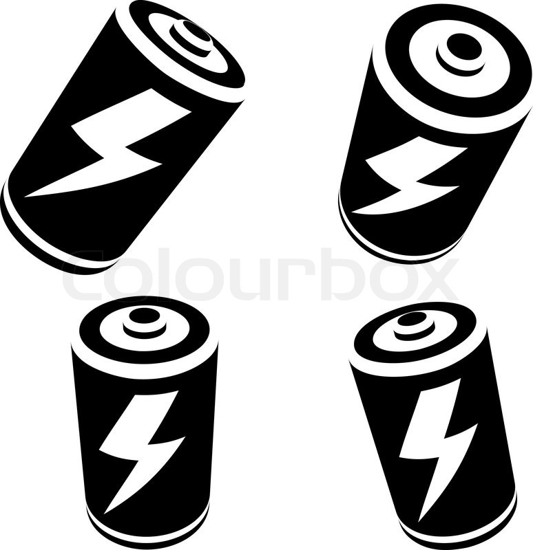 774x800 Vector Battery Silhouette On White Background Stock Vector