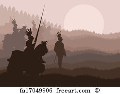 247x194 Free Art Print Of Medieval Knights In Battle Vector Background