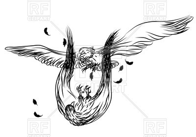 400x281 Outlines Of Flying Eagles In Battle Vector Image Vector Artwork